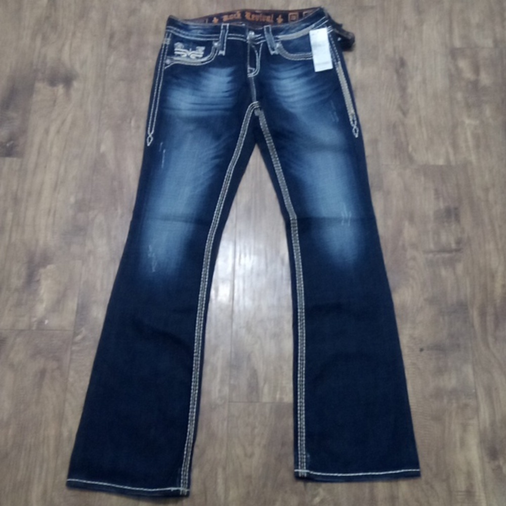 Rock Revival Women's 26 Easy Boot Kai Embellished Embroidered Distressed NWT